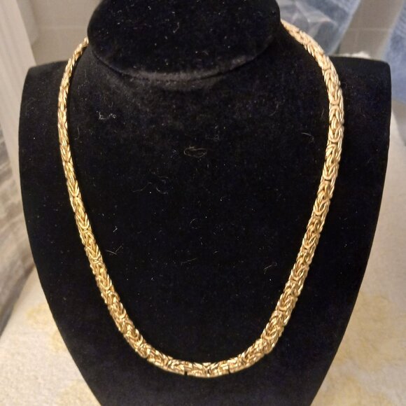 Technibond 16" Graduated Byzantine Link Necklace - Picture 1 of 13